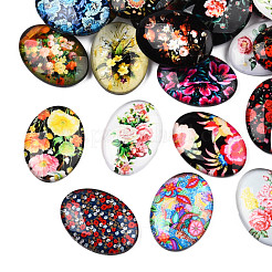 Glass Oval Flatback Cabochons for DIY Projects&nbsp;GGLA-WH0001-16
