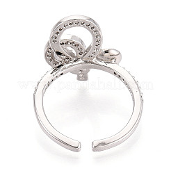 Knot Brass Micro Pave Cubic Zirconia Cup Peg Ring Settings&nbsp;KK-N274-23P
