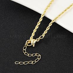 Brass Twist Rope Chains Necklace for Women&nbsp;NJEW-P265-15G