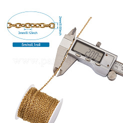 PVD Vacuum Plating 304 Stainless Steel Textured Cable Chains&nbsp;CHS-TA0001-05G