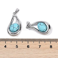 Synthetic Turquoise Teardrop Pendants&nbsp;KK-U043-39P-02