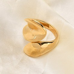 304 Stainless Steel Open Cuff Rings for Unisex&nbsp;RJEW-Z076-11G-03