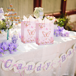 12Pcs 2 Colors Butterfly Print Paper Packaging Bags&nbsp;ABAG-BBC0001-29B