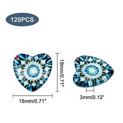 120Pcs Glass Cabochons&nbsp;GLAA-PH0008-25