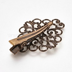 Hair Accessories Iron Alligator Hair Clip Findings&nbsp;X-MAK-WH0002-02AB