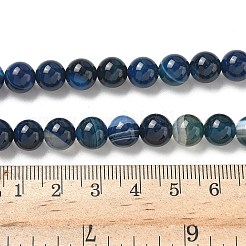 Natural Banded Agate Beads Strands&nbsp;G-I392-A01-8mm