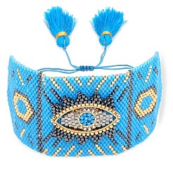 Friendship Eye Loom Pattern Seed Beads Bracelets for Women&nbsp;BJEW-Z013-15C
