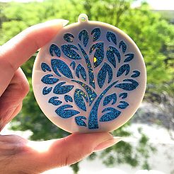 Flat Round with Tree of Life Pendant Silicone Molds&nbsp;DIY-L071-04