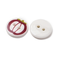 2-Hole Printed Opaque Resin Buttons&nbsp;RE-CBAC749-14