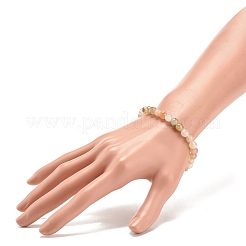 Natural Other Jade Round Beaded Stretch Bracelet&nbsp;BJEW-JB08244-01