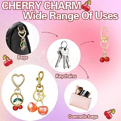 Cherry Lampwork & Resin Pendant Decoration&nbsp;HJEW-SW00115-02