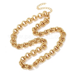 8MM 304 Stainless Steel Twisted Double Rolo Chain Necklaces for Women&nbsp;NJEW-G194-05G-02