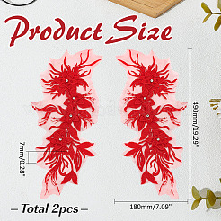 2Pcs Chemical Fiber Iron Acrylic Embroidery Lace Collar&nbsp;DIY-ME0001-89B