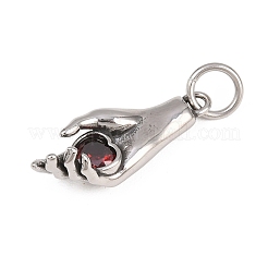 316 Surgical Stainless Steel with Cubic Zirconia Pendants&nbsp;STAS-Z165-08AS-01