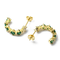 Rhinestone Curved Bar Stud Earrings&nbsp;EJEW-D055-12G