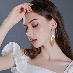 6 Pair 6 Color Resin & Wood Dangle Earrings with Iron Pins&nbsp;EJEW-AB00031