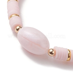 Polymer Clay Heishi Surfer Stretch Bracelet&nbsp;BJEW-JB10153-01