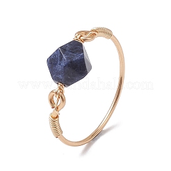 Star Cut Round Natural Mixed Gemstone Finger Rings&nbsp;RJEW-JR00726