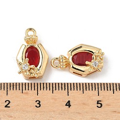 Brass Micro Pave Cubic Zirconia Pendants&nbsp;KK-S531-06G