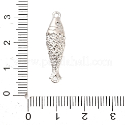 Brass Micro Pave Clear Cubic Zirconia Fish Connector Charms&nbsp;KK-H527-37P