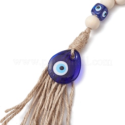 Handmade Lampwork Turkish Blue Evil Eye Pendant Decorations&nbsp;HJEW-JM02285-01