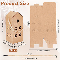 House Shaped Kraft Paper Candy Totes&nbsp;CON-WH0105-01