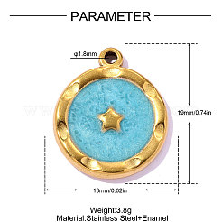 304 Stainless Steel Enamel Pendants&nbsp;STAS-OY018-29G-1