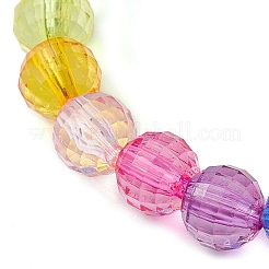 7.5mm Faceted Round Transparent Acrylic Beaded Stretch Bracelets&nbsp;BJEW-JB10249-01