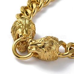 Ion Plating(IP) 304 Stainless Steel Cuban Link Chain Necklaces&nbsp;NJEW-P288-18G