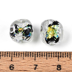 Handmade Foil Lampwork Beads Strands&nbsp;FOIL-T008-04B