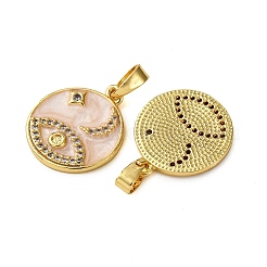 Brass Micro Pave Cubic Zirconia Pendants&nbsp;KK-F911-10G