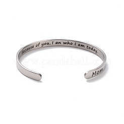 Non-Tarnish 304 Stainless Steel Open Cuff Bangle&nbsp;BJEW-G653-01P-06
