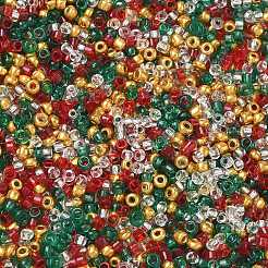 4 Colors Christmas 12/0 Glass Round Seed Beads&nbsp;SEED-X0058-01B