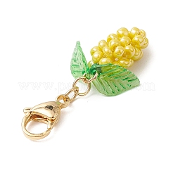 Glass Seed Beaded Grape Pendant Decoration&nbsp;HJEW-MZ00145-03