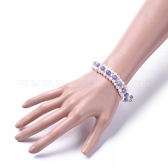 Natural Quartz(Dyed) Beads Bracelets&nbsp;BJEW-JB04604-05