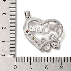 Mother's Day Brass Micro Pave Cubic Zirconia Pendants&nbsp;ZIRC-P114-01P