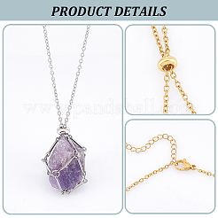 6Pcs 2 Colors Crystal Holder Cage Necklace&nbsp;NJEW-UN0001-48