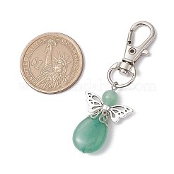 Angel Natural Green Aventurine & Amethyst & Rose Quartz & Tiger Eye & Quartz Pendant Decorations&nbsp;HJEW-JM02731