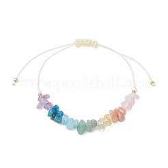 Chakra Natural Gemstone Chip Beads Braided Bead Bracelets&nbsp;BJEW-JB12885