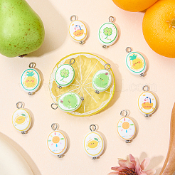 12Pcs 6 Styles Handmade Printed Porcelain Pendants&nbsp;PALLOY-SW00121