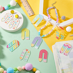 18Pcs 9 Colors Acrylic Pendants&nbsp;OACR-PH0004-31