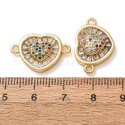 Brass Pave Colorful Cubic Zirconia Connector Charms&nbsp;CU-CBA4579-02G-E