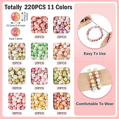 220Pcs 11 Colors Dyed Handmade Lampwork Beads&nbsp;LAMP-TA0001-41B