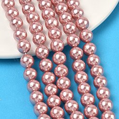 Electroplated Shell Pearl Beads Strands&nbsp;BSHE-G041-8mm-05