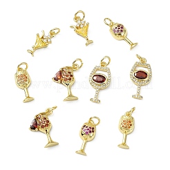 10Pcs 5 Styles Brass Micro Pave Cubic Zirconia Pendants&nbsp;KK-CJ0004-43