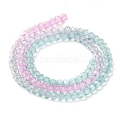 Transparent Painted Glass Beads Strands&nbsp;X1-DGLA-A034-T4mm-A10
