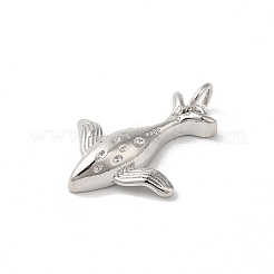 Rack Plating Whale Brass Pendants&nbsp;KK-Z056-04P