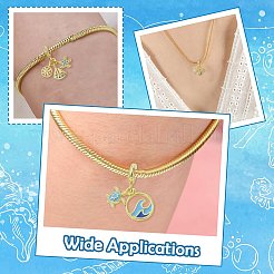5Pcs 5 Styles Brass Pave Cubic Zirconia European Dangle Charms&nbsp;KK-CJ0004-01