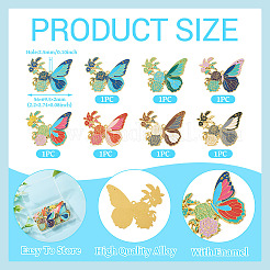 7Pcs 7 Colors Rack Plating Alloy Enamel Big Pendants&nbsp;ENAM-TA0002-71
