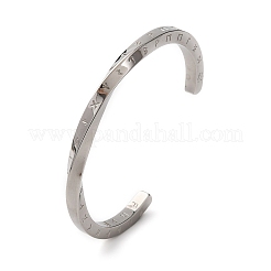 304 Stainless Steel Cuff Bangles for Men Women&nbsp;BJEW-D361-04P